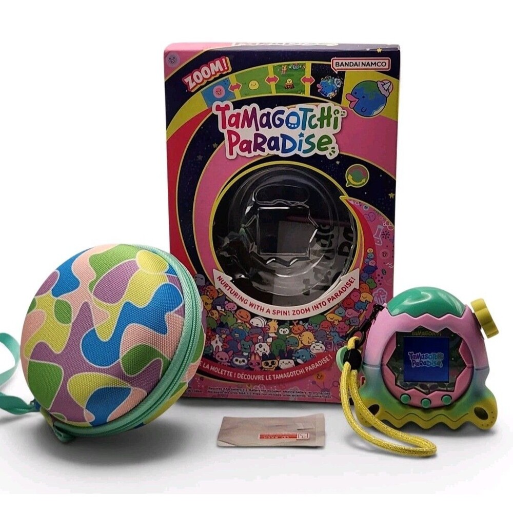 Tamagotchi Paradise Pink Land BUNDLE Hard Carry Case, Protective Screen, Skin US